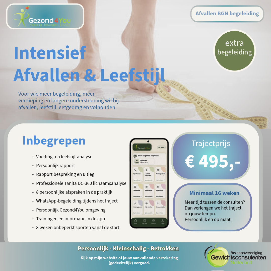 Intensief Afvallen & Leefstijl traject
